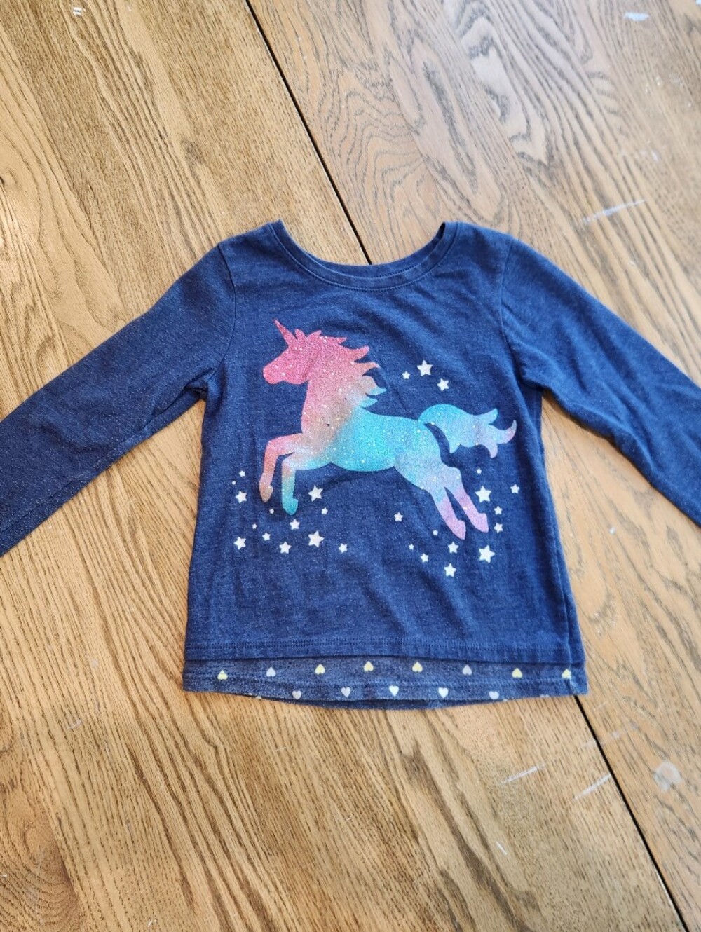 Garanimals Navy Long-Sleeve Tee with Rainbow Unicorn Graphic